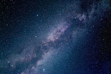 Starry sky. Night scape with beautiful starry sky