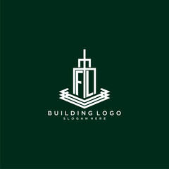 FL initial monogram building logo for real estate