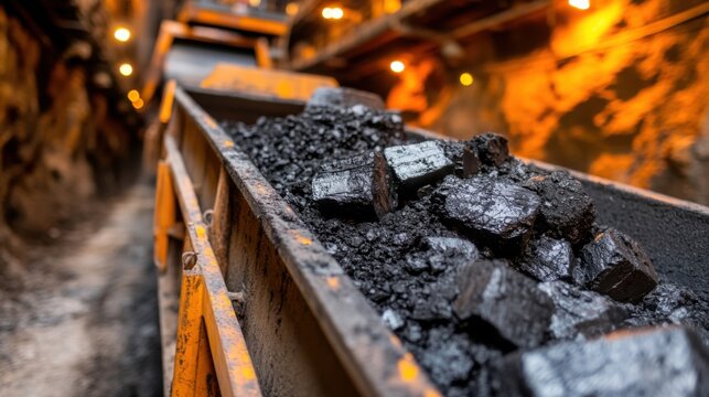 Industrieller Kohletransport im Bergbau f&uuml;r Energie- und Fertigungsbetriebe