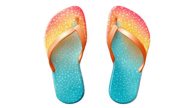 Pink flip flop sandals isolated on a white background, perfect for summer beach outings and casual travel