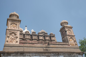 Bhuleshwar temple, 13th century hindu temple of Lord Shiva, carved in black basalt stone, built by Panch Pandava, Pune, Maharashtra, India, Asia.