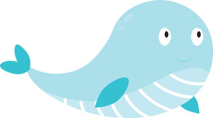 Cute whale vector illustration. children's illustration