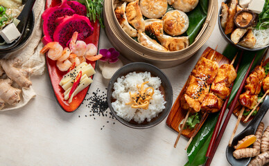 Various of asian meals. Asian food concept.