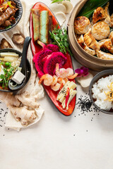 Various of asian meals. Asian food concept.