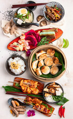Various of asian meals. Asian food concept.