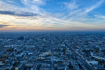 The city of Łódź - view of Freedom Square. Lodz, Poland.