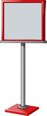 Blank white ad stand or banner mockup, front view, isolated. Clear street poster billboard for advertising