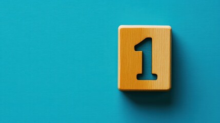 May 1st. Wooden Calendar Date with Blue Background for International Workers' Day