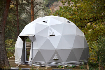Geodesic dome is a hemispherical thin-shell structure lattice shell based on geodesic polyhedron....