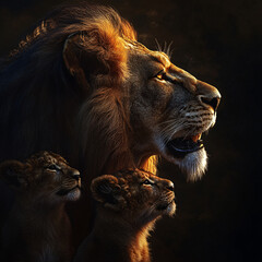 Naklejka premium Lion