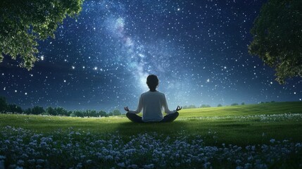 Fototapeta premium Meditation Under the Stars