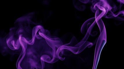 Fototapeta premium Ethereal Smoke Wisps Soft, colored smoke trails floating against a black canvas