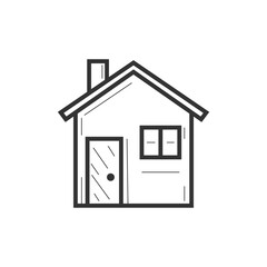 Stylized house icon, home, family home.