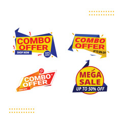 Sale banner, Special offer, big sale, discount, best price, mega sale banner set. Shop or online shopping. Sticker, badge, coupon, store. Vector Illustration.
