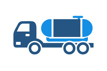 Transportation liquid cistern truck icon vector