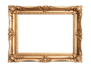 a gold frame with a white background