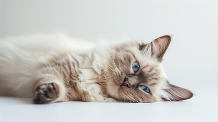 Relaxed Ragdoll Cat Lying Down