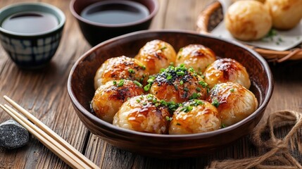 Fototapeta premium Delicious and Appetizing Asian Dumplings on Table