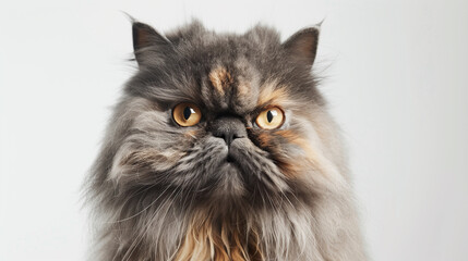 Fototapeta premium Close-Up Portrait of a Persian Cat with Gray and Orange Markings