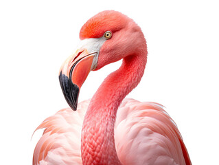 Obraz premium a pink flamingo with a white background