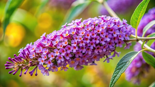 Beautiful close-up of Rotheca myricoides butterfly bush flowers in full bloom Macro