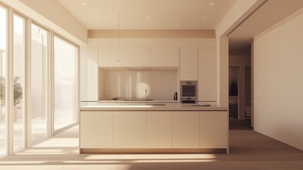 Fototapeta premium Modern Minimalist Kitchen Interior Design Concept