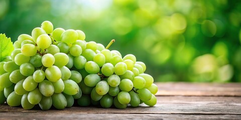 Berries of green bunch of grape isolated on white background