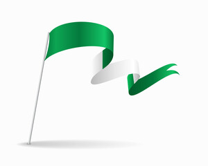 Nigerian flag wavy background layout. Vector illustration.