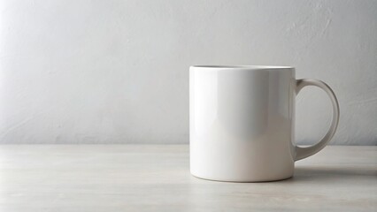 Obraz premium Blank white ceramic mug mockup filled with tea
