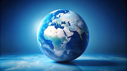 Fototapeta premium blue and white planet with a large blue sphere on top