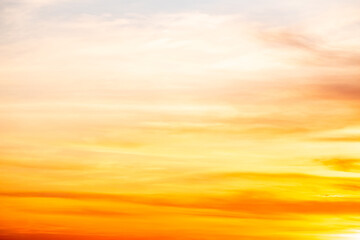 Beautiful , luxury soft gradient orange gold clouds and sunlight on the blue sky perfect for the background, take in everning,Twilight, Large size, high definition landscape photo