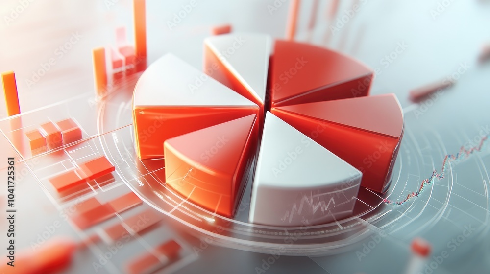 Poster modern data visualization with pie chart and graphs