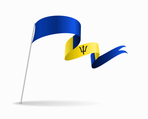 Barbados flag wavy background layout. Vector illustration.