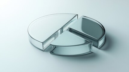 Minimalistic Glass Pie Chart for Data Presentation