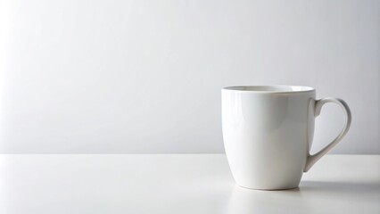 Fototapeta premium blank white coffee mug on table with white background