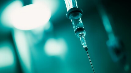 High-Resolution Close-Up of a Medical Intravenous (IV) Drip in a Hospital Setting, Highlighting the Clarity and Detail of the Equipment, Essential for Healthcare Stock Photography