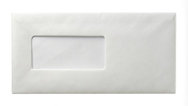 Blank envelope with window isolated on white background