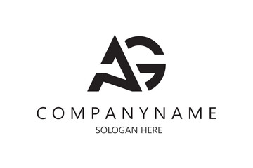 Creative AG Business logo Vector template. Simple AG Letter logo. Initial AG font type logo.