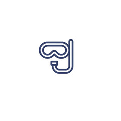 swimming icon vector line design 