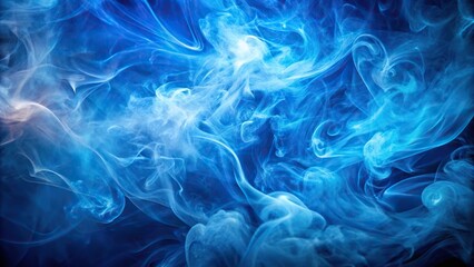 Obraz premium Blue background with swirl smoke textures in wide-angle view