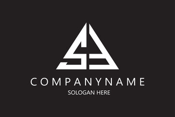 sf logo design with abstract and geometric vector