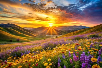 Vibrant Explosion of Colors in a Kaleidoscope of Oranges, Yellows, and Pinks for Creative Use