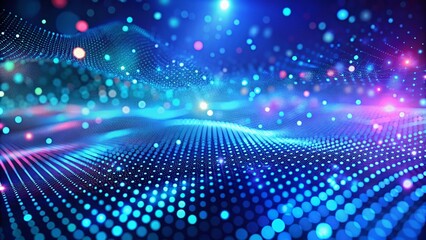 Fototapeta premium Abstract Blue Gradient Dots and Glowing Lights for Technology and Data Visualization Digital Background