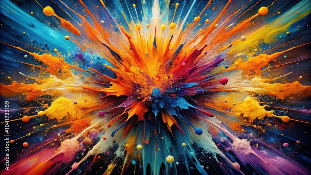 Aufkleber A vibrant explosion of color erupts from the center, creating a stunning display of abstract art.
