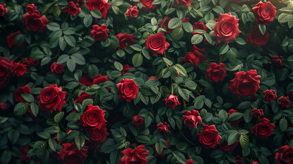 Fototapeta premium Red roses, romantic valentines day background