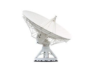 a white satellite dish on a white background