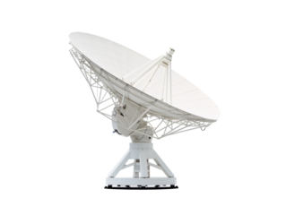 a white satellite dish on a white background