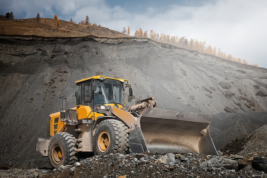 front loader earth mover at work