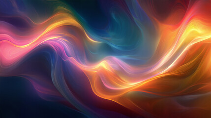 Obraz premium Abstract background with glowing lines has a flowing multi-colored design. Soft lights are dreamy and unusual.