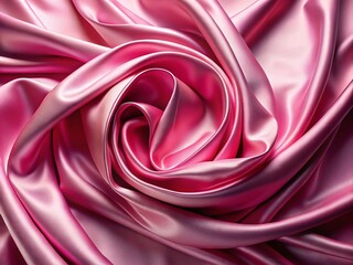 Obraz premium Abstract Pink Fabric Texture with Swirling Silk Draped Material for Elegant Background Design and Smooth Aesthetic